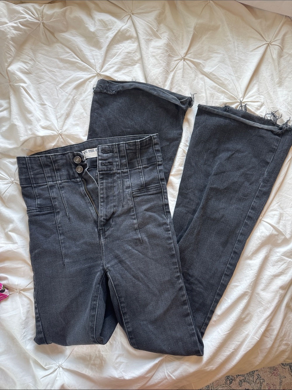Free People Black High-Rise Bootcut Flare Jeans
